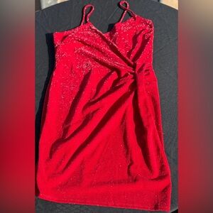 Elegant Red Glitter Dress